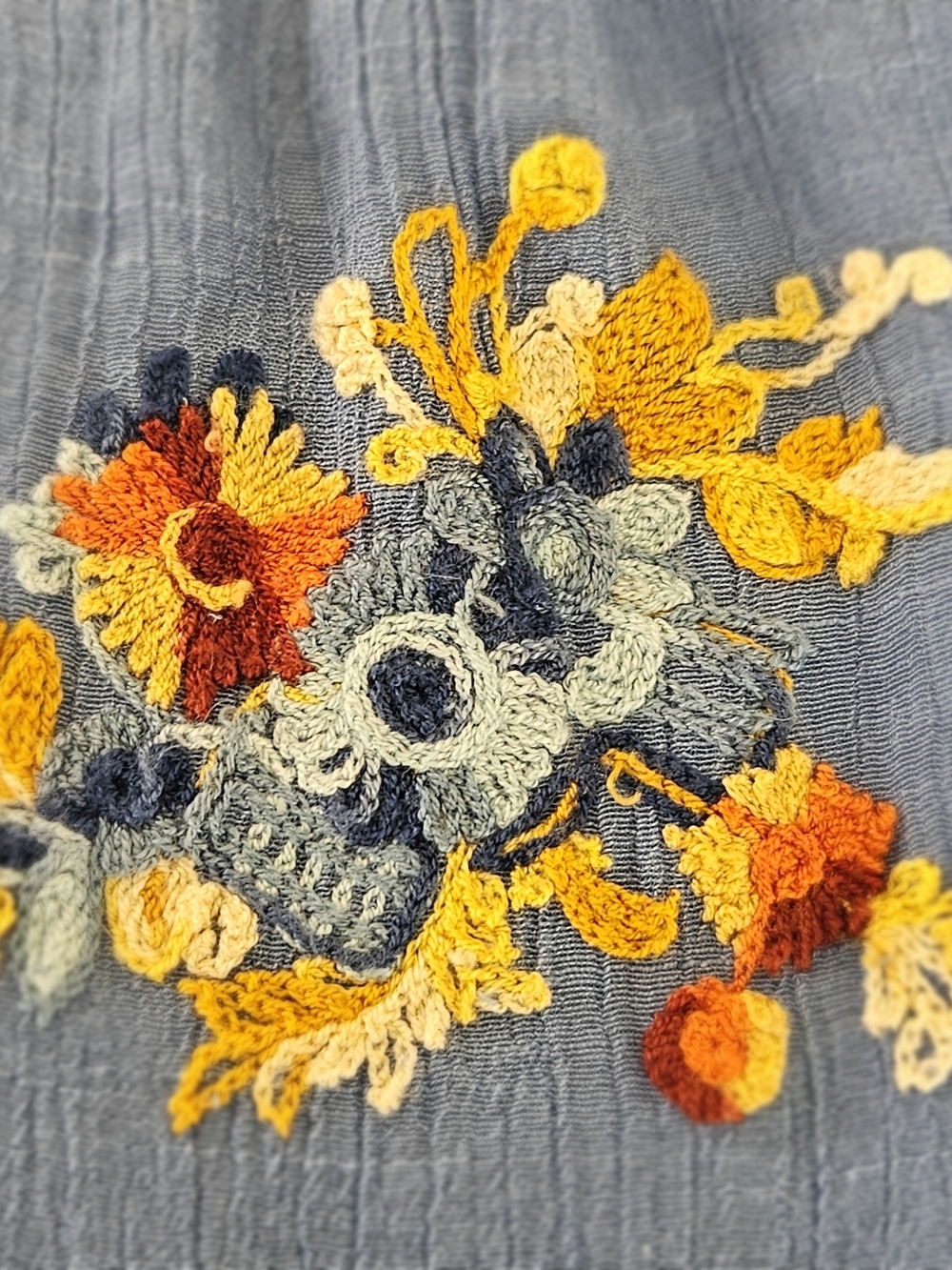 FIGUEROA & FLOWER 2-Piece Set Floral Embroidered Blue Tunic Blouse Cami Size 1X - Picture 13 of 16